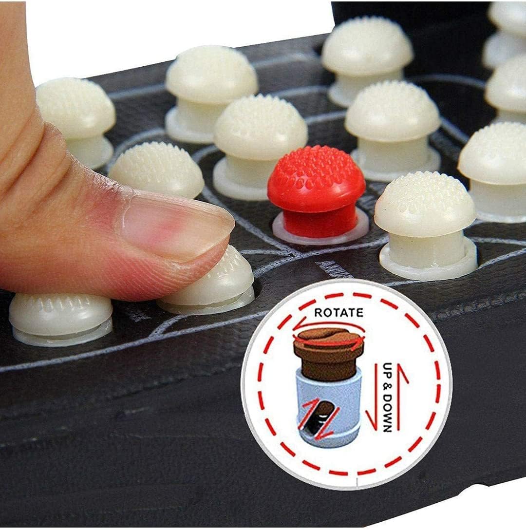 ZURU BUNCH Spring Acupressure Magnetic Therapy Sandals/Foot Massager Slipper/Acupressure Foot Relaxer/Rotating Acupressure Foot Slippers for Men & Women (6 UK, BLACK) 3