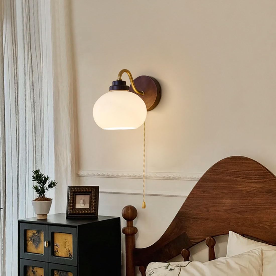 Applique da parete con interruttore a cordicella, paralume in vetro, stile industriale, lampada da comodino in rame, illuminazione moderna per camera da letto, soggiorno, corridoio, cucina, stile rus