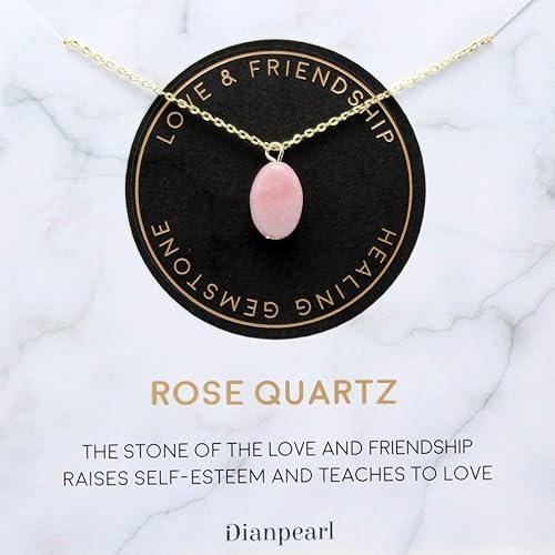 Premium Gemstone Rose Quartz necklace, Best friend necklace, valentines day necklace, friendship necklace, Gold dainty necklace, pink necklace,