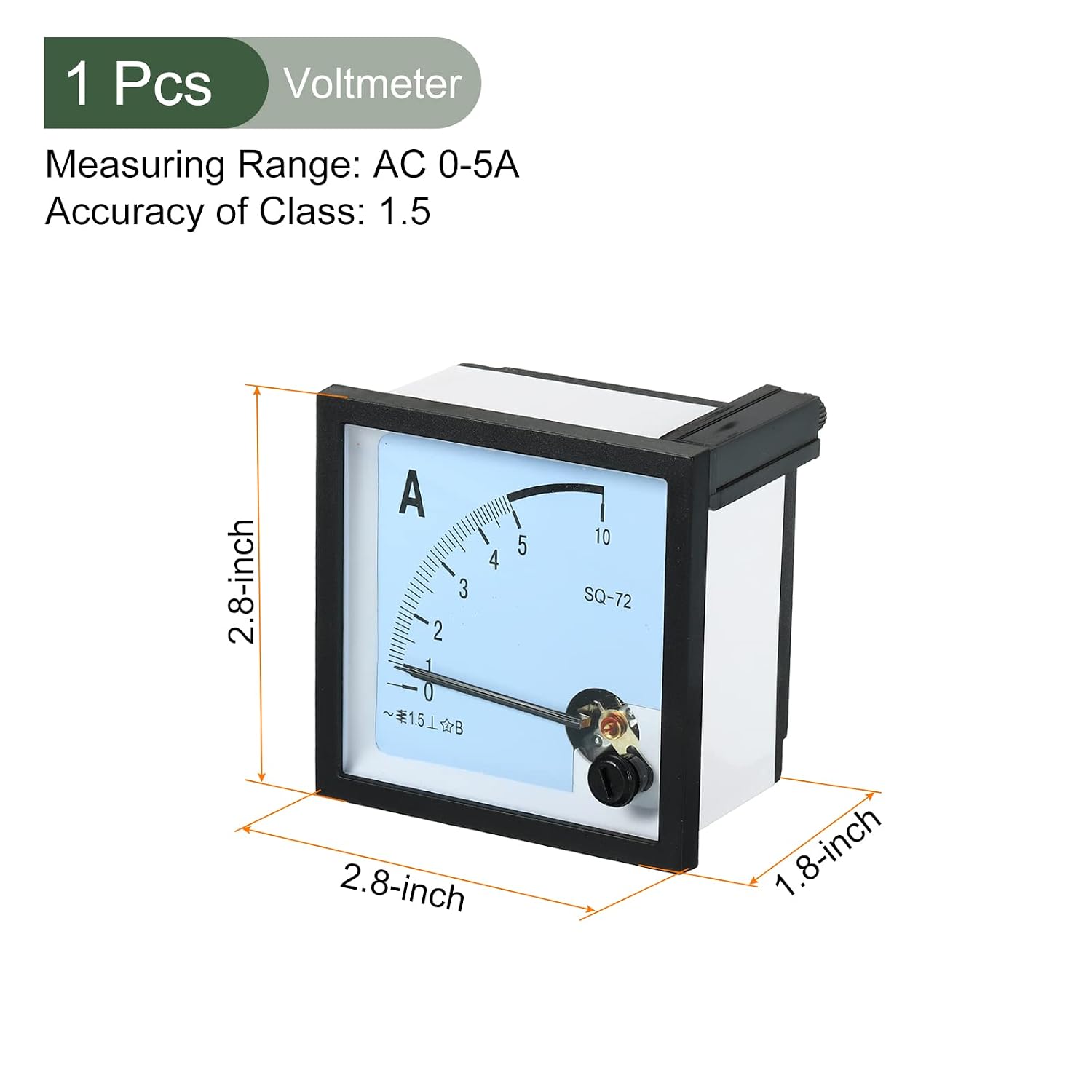 YOKIVE Analog Panel Ammeter, SQ72 Ampere Meter Current Tester, Great for Office, Art, Home, Daily Use (AC 0-5A)