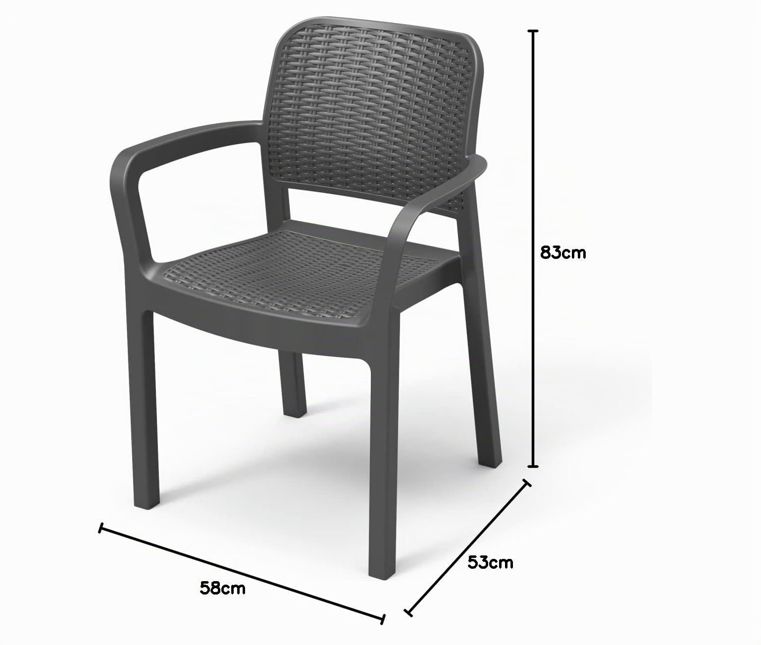 Keter Chaise d'extérieur Belle Chair, Couleur Graphite