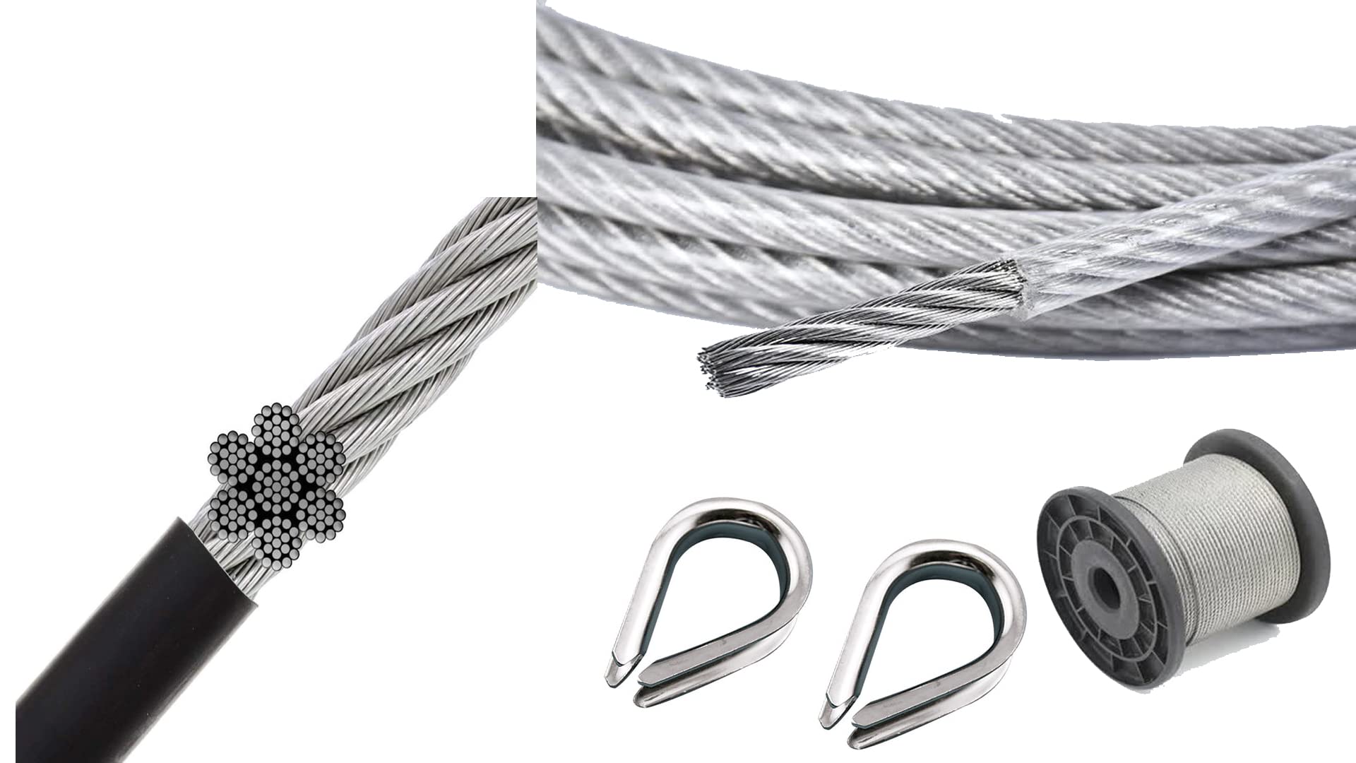 Awesome Gym Wire Rope, Material PU (Polyurethane) Coated 6 MM Thickness,7x19 Strand Strong Core Construction for Heavy Loads and Weights for Home/Commercial Free 2 Thimble (Black, 10)-image-29