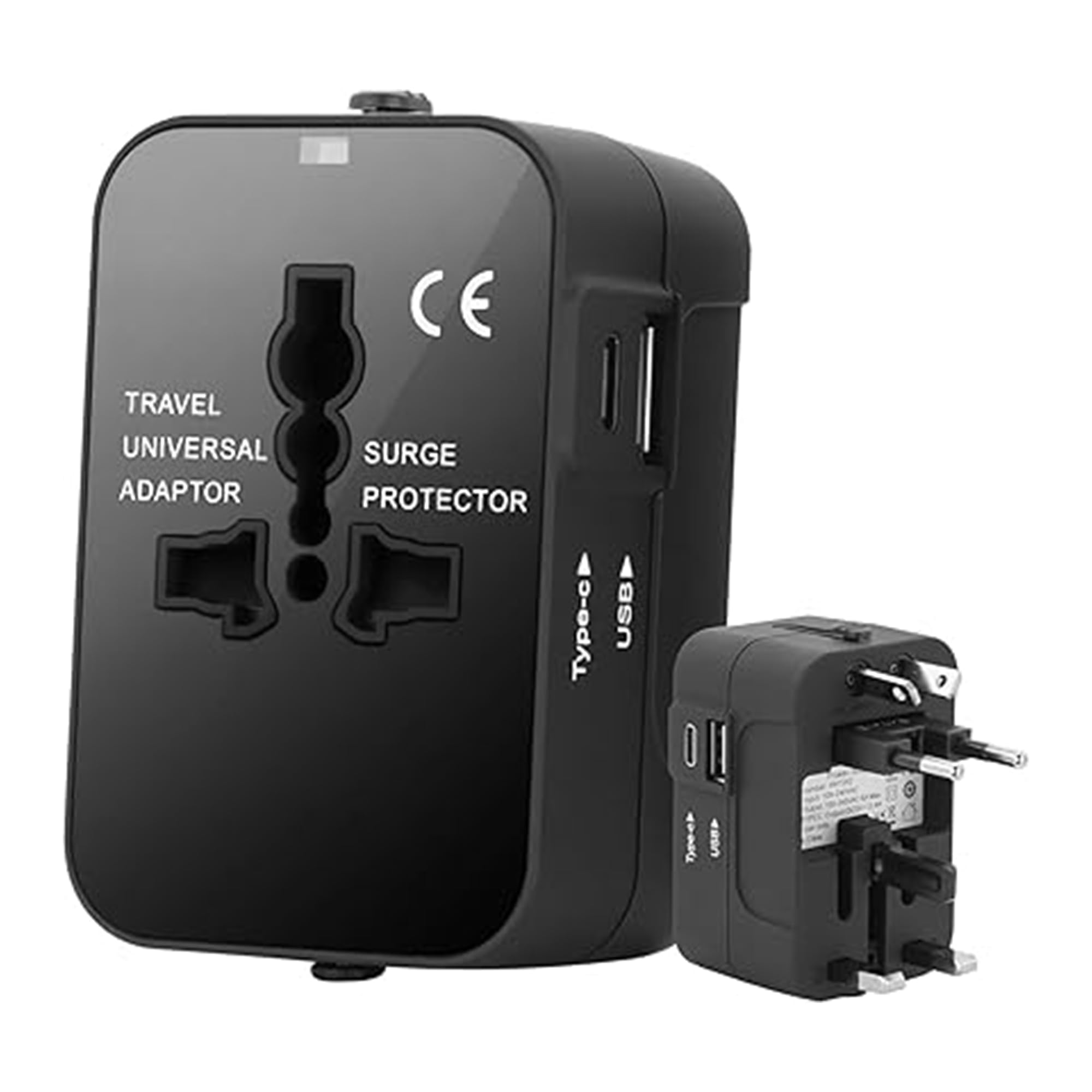 EYUVAA LABEL Universal Travel Adapter with Type-C & USB-A Ports| All-in-One International Travel Adapter| Power Plug Adapter Type C Charger for Phone, Laptop, Mobile, Camera, Tablet (Black)-image-12