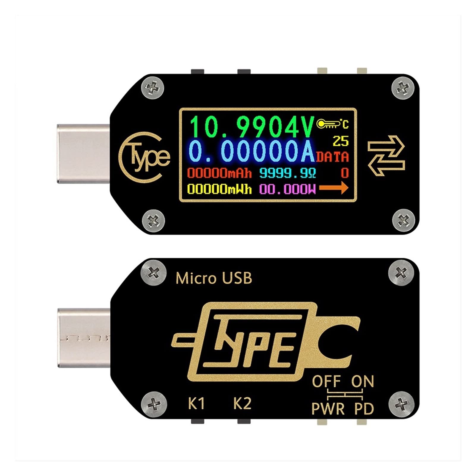 Urządzenie pomiarowe tester USB TC66 / TC66C Rodzaj -C PD spust USB-C Woltomierz napięcia amperomierz 2 sposób ładowarka miernik prądu multimetr PD bateria Usb. Próbnik.(TC66)