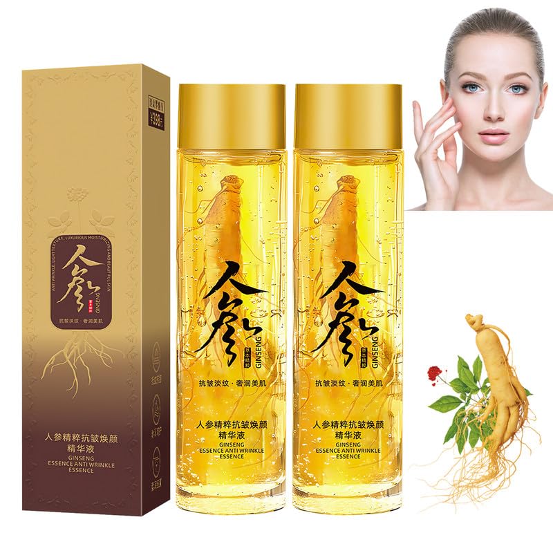 KOQ2bottle Ginseng Extract Liquid,Ginseng Serum Water Ginseng Gold Peptide Anti Wrinkle Serum Ginseng Oil Skin Tightening Products Facial Products Hydrating Essence Anti Wrinkle Tightening Serum