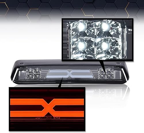 Miniatura 25 de PIT66 3ª luz de freno LED, compatible con Ford F150 X 2004-2008 tipo barra LED de montaje alto, luz de freno trasera trasera de carga, lente Negro X
