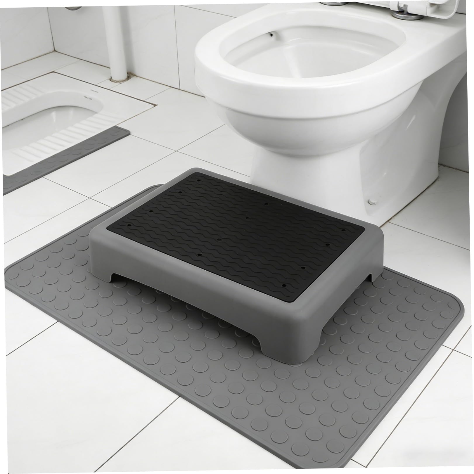 Rutschfester Höhenunterstützung 44x34cm Kunststoff aus Toilettenhocker mit Trittschemel und Sicherer Fußhocker zur Mobilitätshilfe für Senioren Schwangere Badezimmer