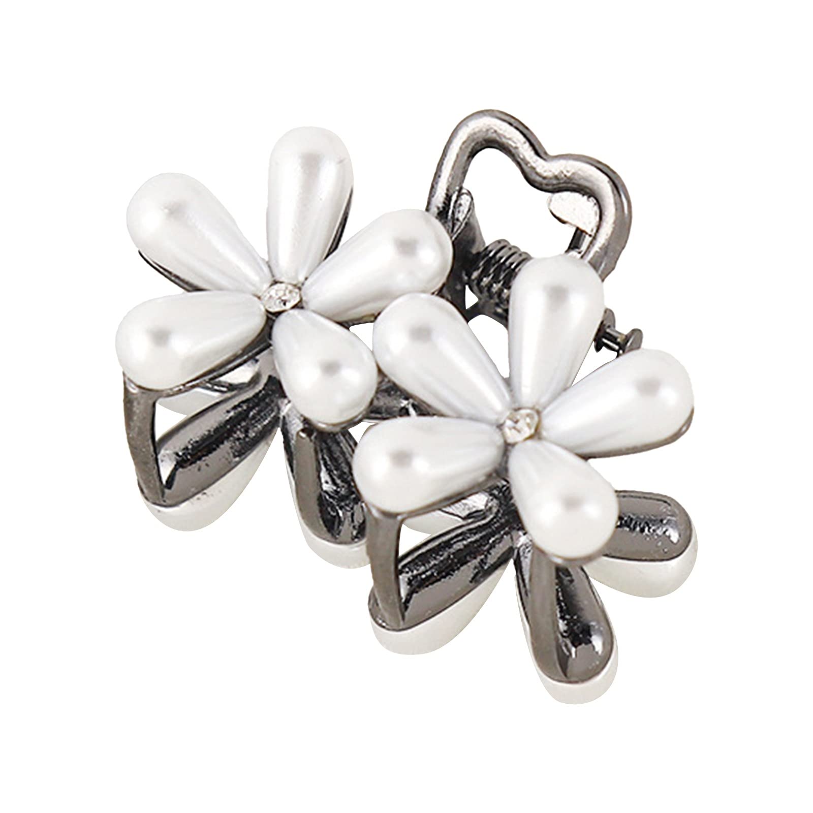 Mini pince à cheveux perle en fleur pour cheveux épais - Couleur C
