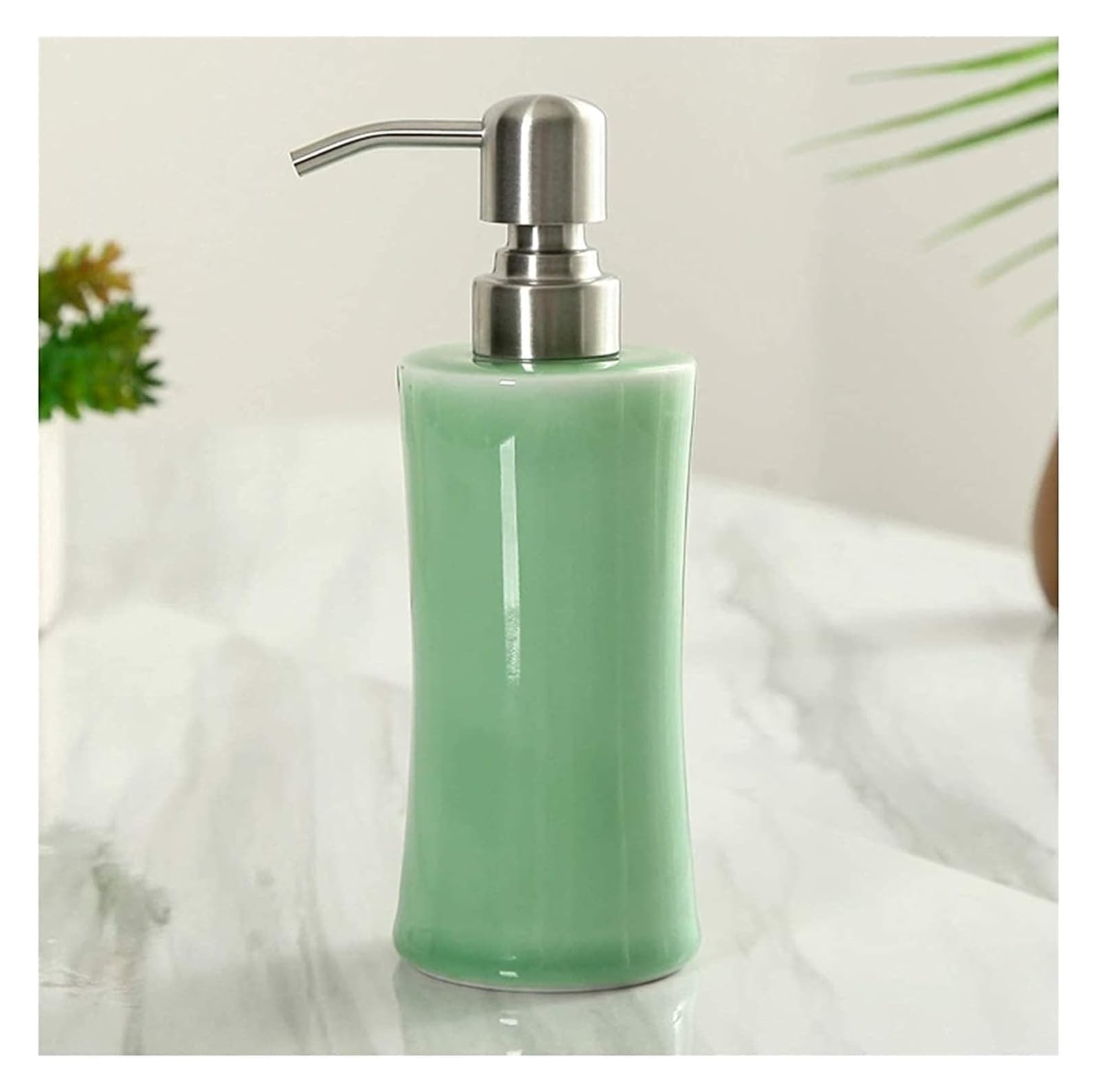 WDSOPK Bathroom accessories Soap Dispenser Bathroom Accessories Hotel Decor,Bottles Lotion Bottle Dispensing Household Ceramic Home & Kitchen (Green)