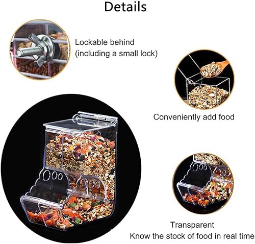 Vista 3 de Comedero para hámster de 12.5 fl oz, con soporte, dispensador automático de botellas con soporte para loros palomas, mini erizo, conejillo