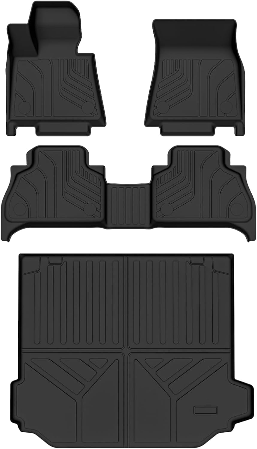 Auxko All Weather Floor Mats Cargo Mat Fit for BMW X5 2019-2025 2026 TPE Liners Accessories All Season Guard Odorless Anti-Slip Floor Mats Cargo Mat for BMW X5 2019 2020 2021 2022 2023 2024 2025 Black x5|2019-2025|floor+cargo mats