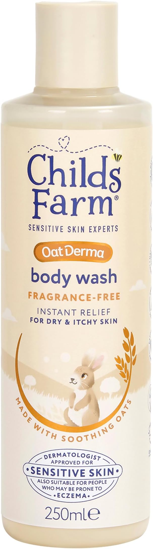 OatDerma Body Wash, Fragrance Free, Soothing Face Bath Shower Gel, Sensitive Skin Soap, Baby Kids, 250ml