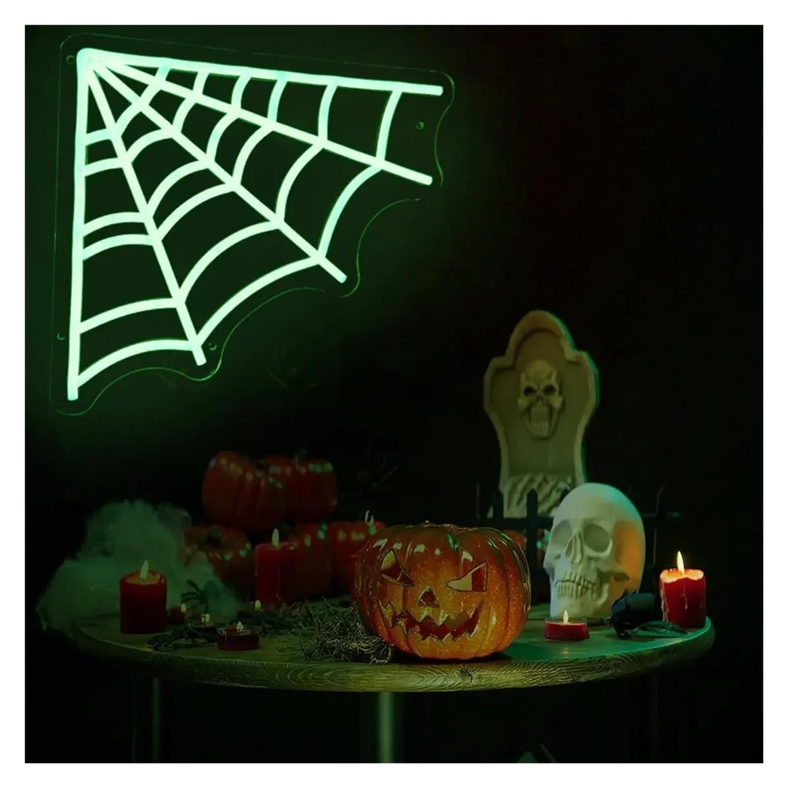 Decoración Lámparas Diseño De Telaraña, Luces Neón, LED Regulable, Alimentación Por USB. Ideal Para Bar/sala Escape/dormitorio 14.96×15.51in
