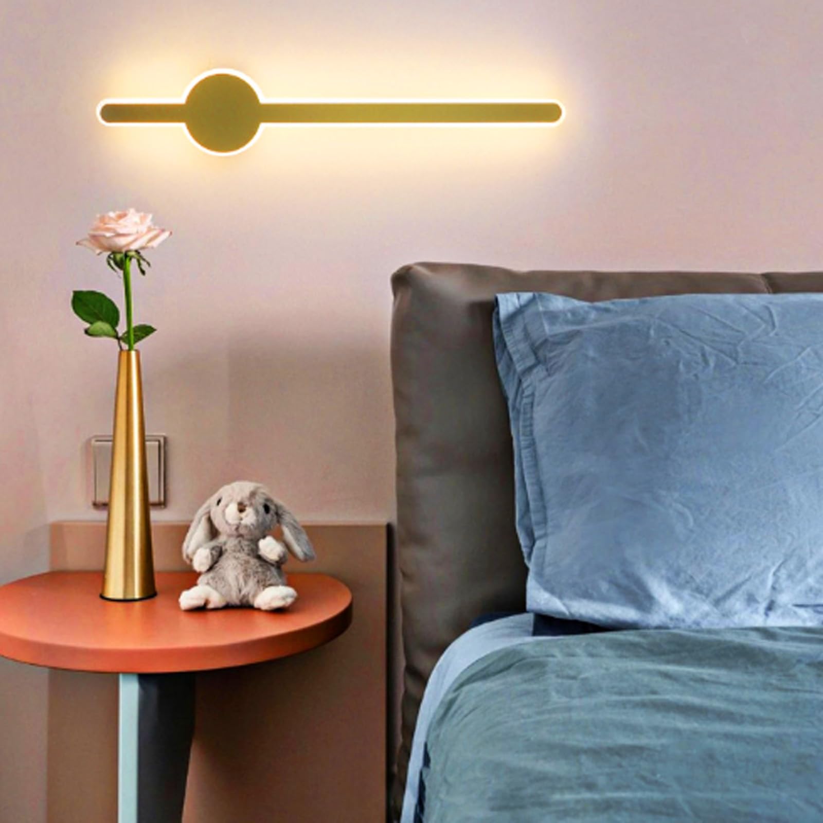 HCZKIUJY LED Wall Sconces, 3-Color Adjustable Wall Lights (Gold Warm Light-40cm)