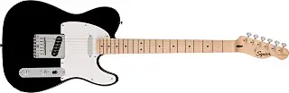 Squier by Fender スクワイヤー エレキギター Squier Sonic™ Telecaster®, Maple Fingerboard, White Pickguard, Black ソフトケース付き