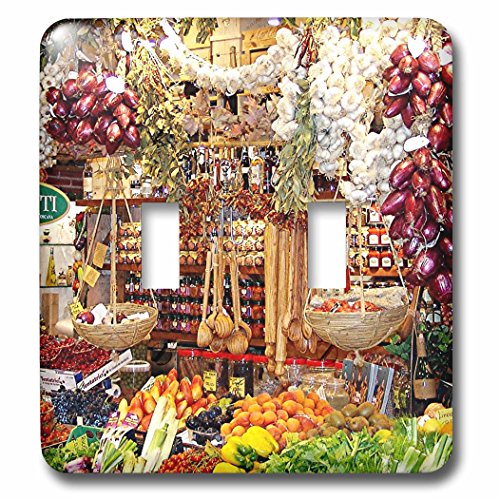 3D Rose LSP_237435_2 Francés. Italiano Alimentos. queso Veggies Berries Interruptor de doble pulsador, multicolor