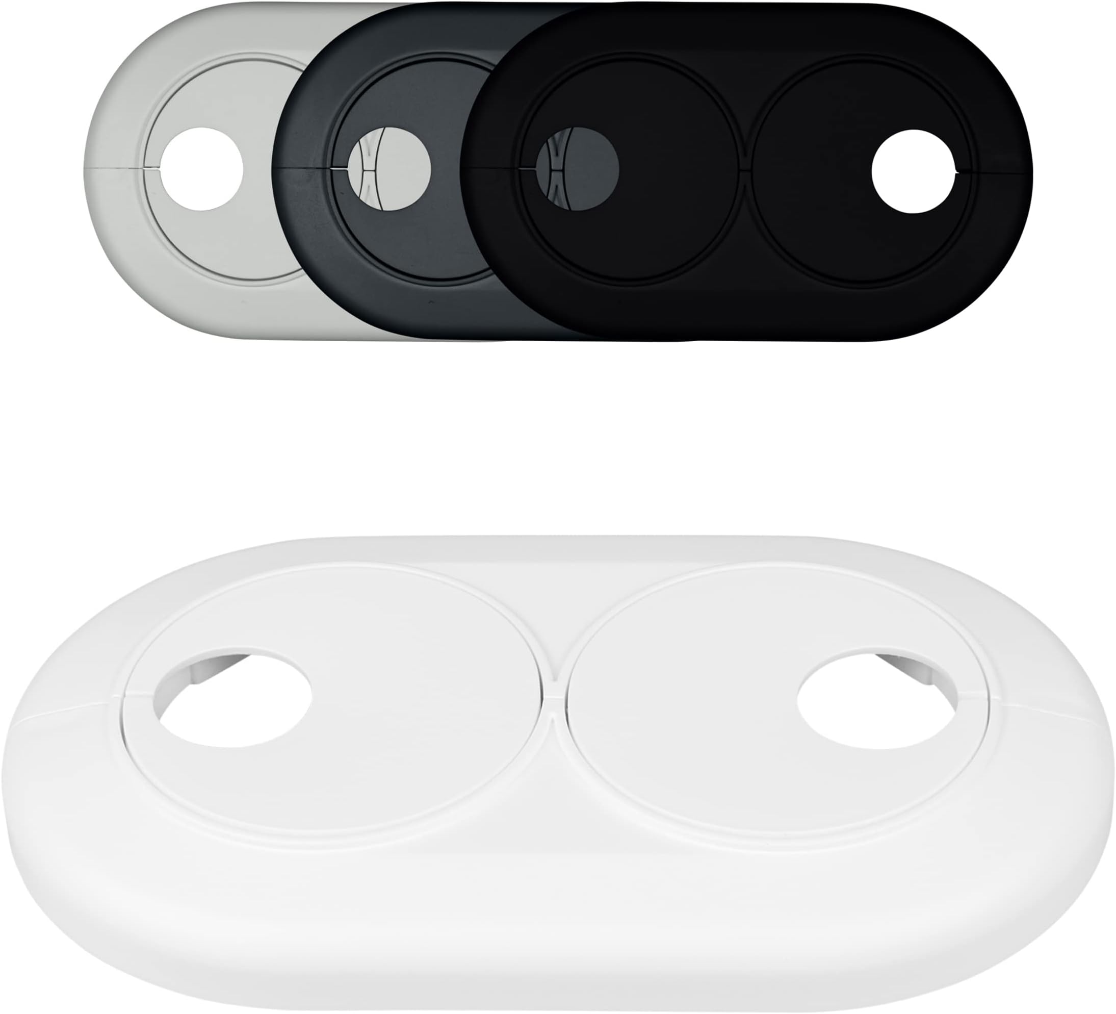 FUX Double Heating Pipe Rosette, Pipe Spacing Variable, Hole Diameter