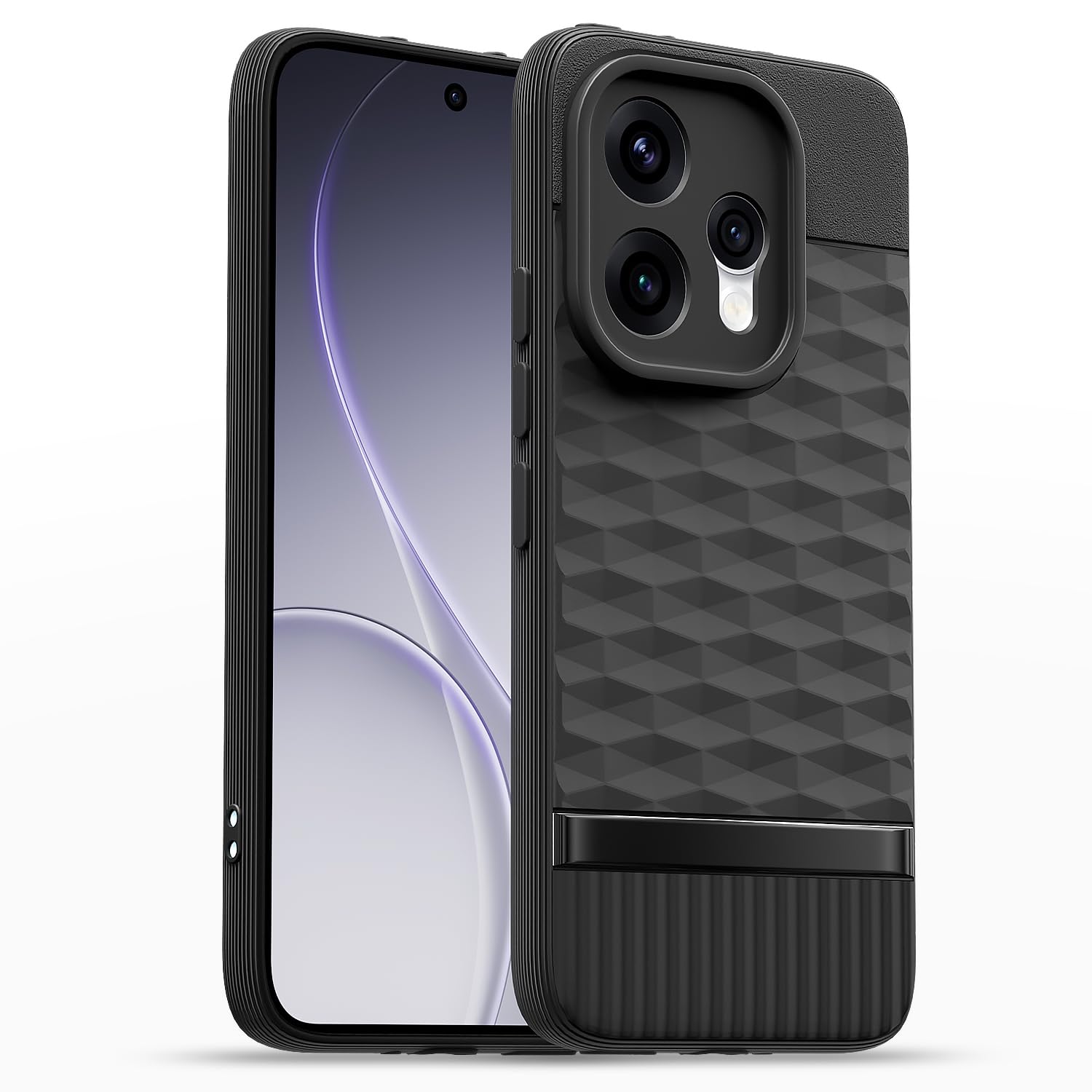 Amazon Basics Back Cover for Oppo Reno 15 5G | Full Camera Protection | TPU Soft Flexible Shockproof Bumper Case (Black)