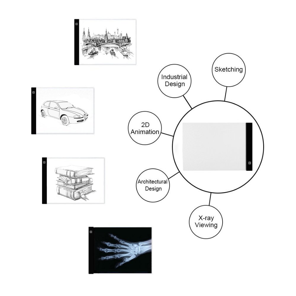 Topchances - Pannello luminoso A4 con luce LED, ultra sottile, USB, per artisti, disegni, schizzi, animazioni