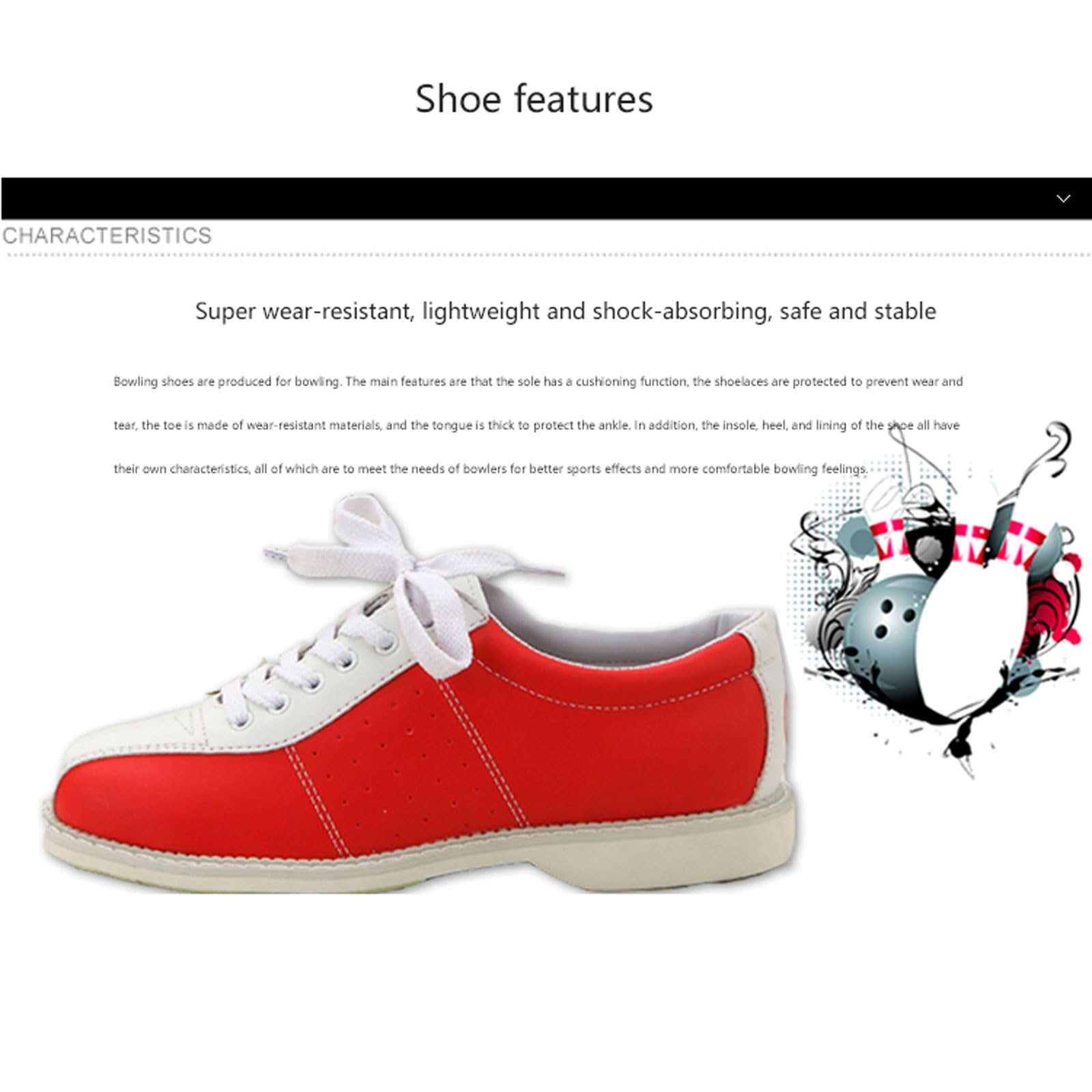 Chaussures de Bowling pour Homme et Femme,Unisexe Chaussures de Bowling,Chaussures de Bowling Style athlétique,Respirant Léger Bowling Gym Sneakers,pour L'intérieur Et L'extérieur