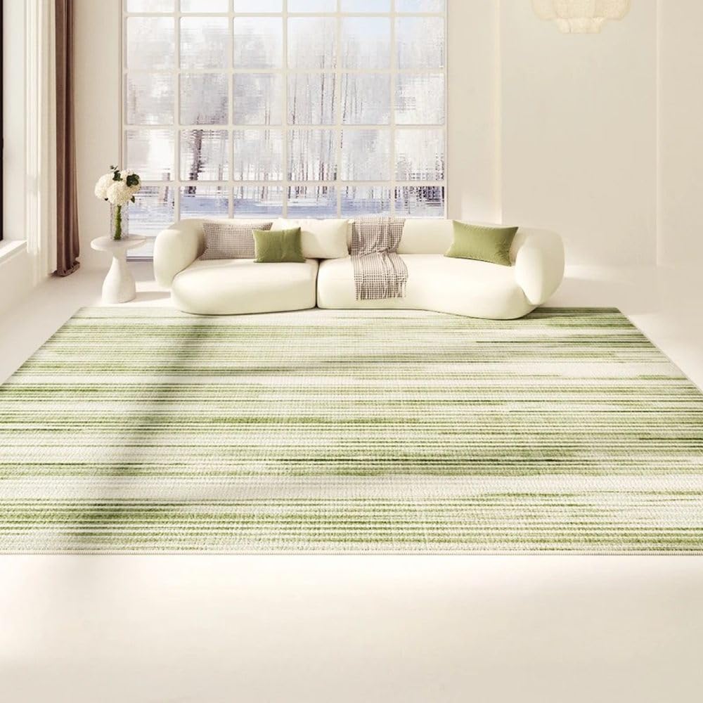 Tapis de salon grande taille vert 80x160 cm pour chambre et balcon AD547