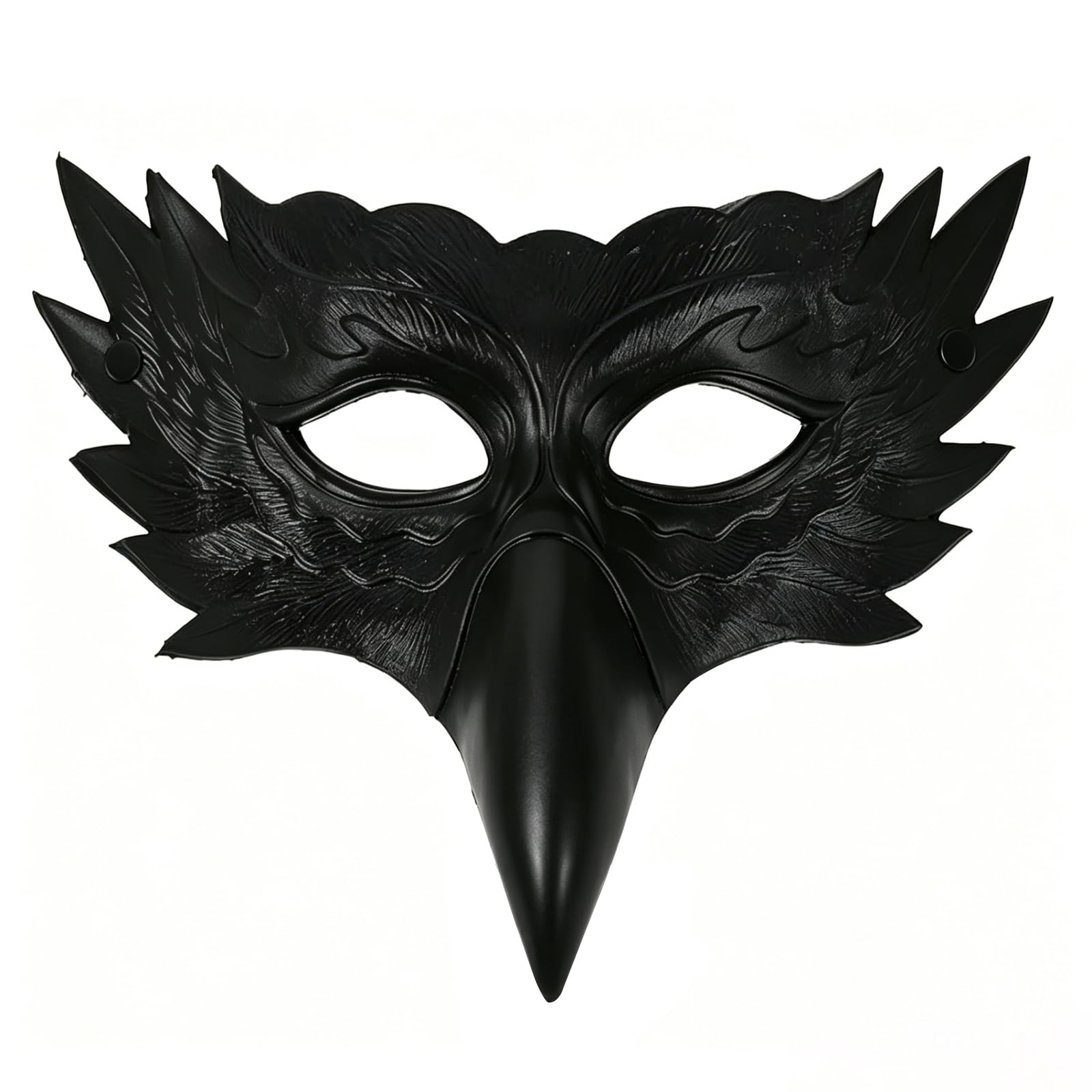 Maska orła, czarna maska w kształcie ptaka materiał PU | Maski weneckie, półtwarzowe maski na bal maskowy, Halloween, Cosplay i karnawał(czarny)
