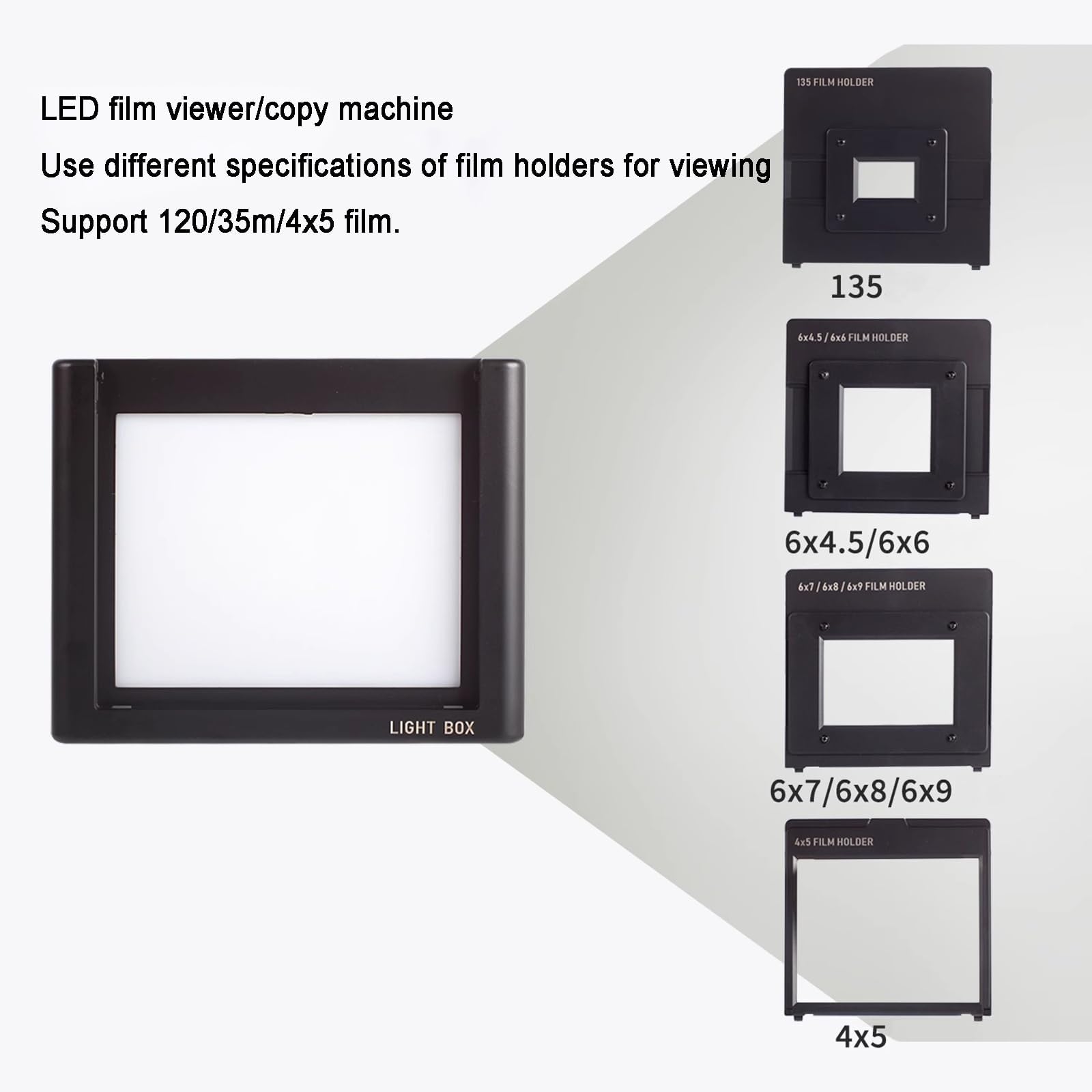 Scanner Mobile per pellicole, Copia di Diapositive e Negativi, con Supporto per pellicole 135, 120, 4x5, visualizzazione con Illuminazione a LED, conversione di pellicole in Foto digitali