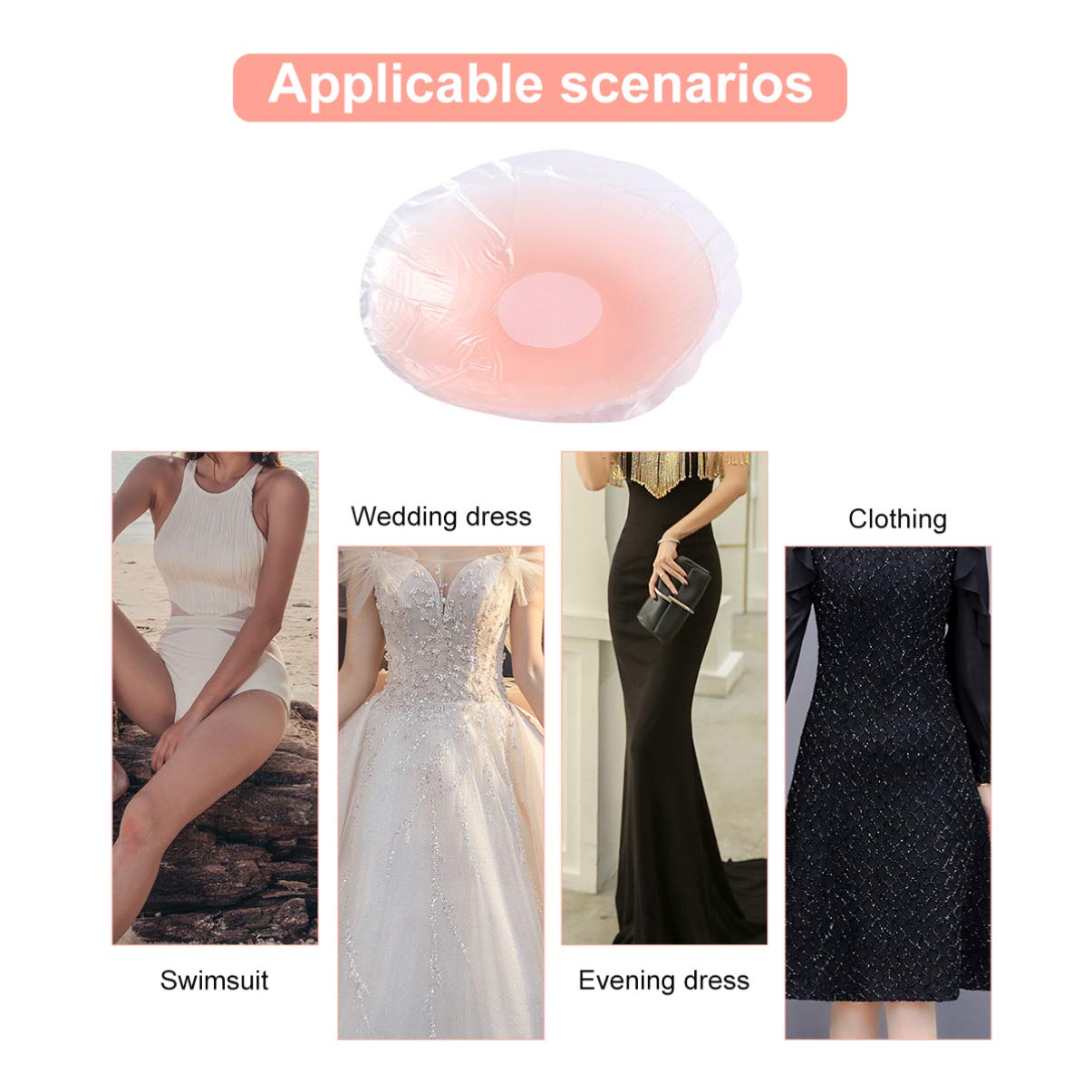 SOIMISS 36piezas Almohadillas De Reutilizables Para Pechos Para Mujeres Con Caja Impermeables y Antideslizantes Para Ropa Sin Espalda Tirantes