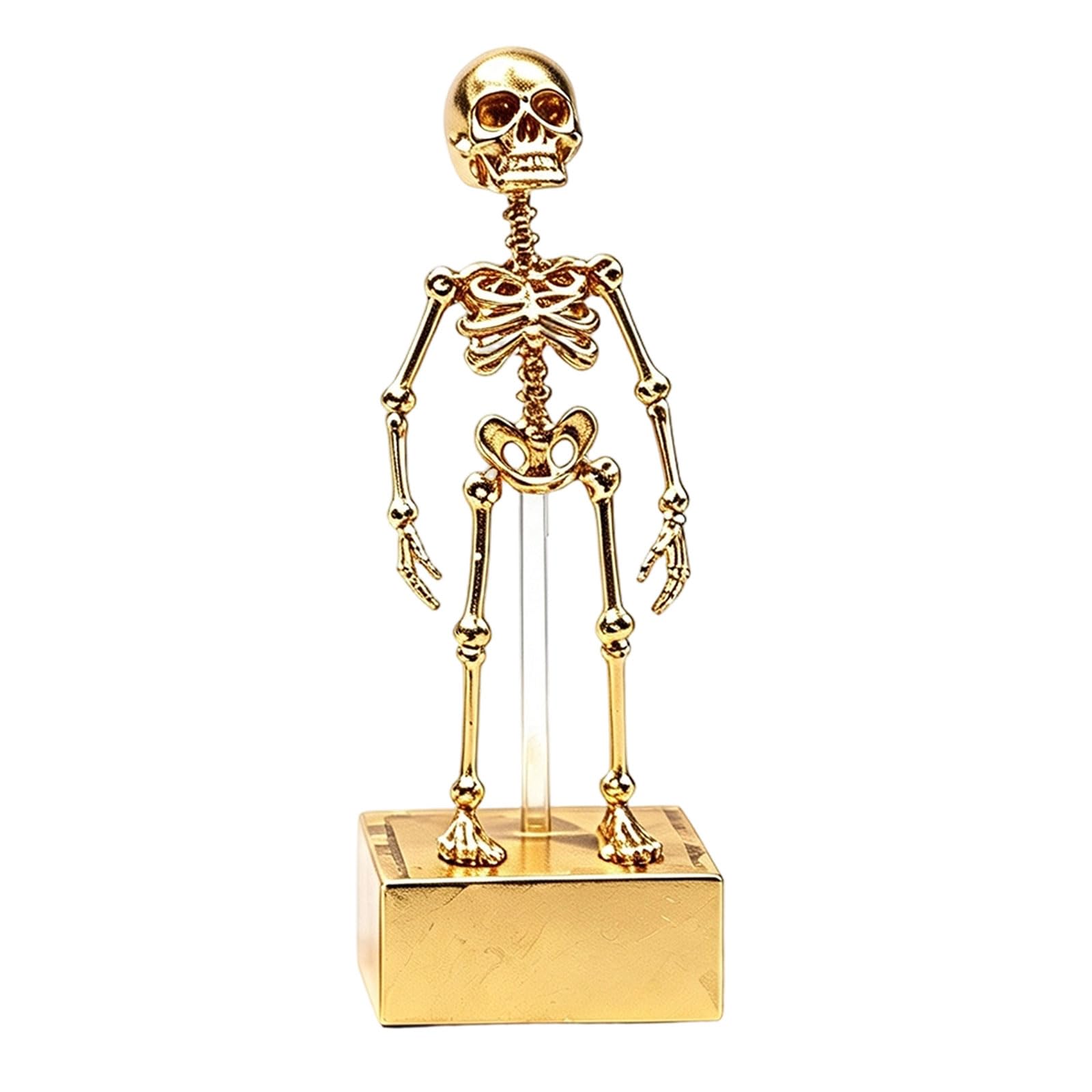 Dancing Skeleton Aquarium Bubbler, Halloween Fish Tank Ornament, Air-Driven Moving Skeleton Fish Tank Bubbler Decoration for Fresh & Saltwater Aquariums (Gold)