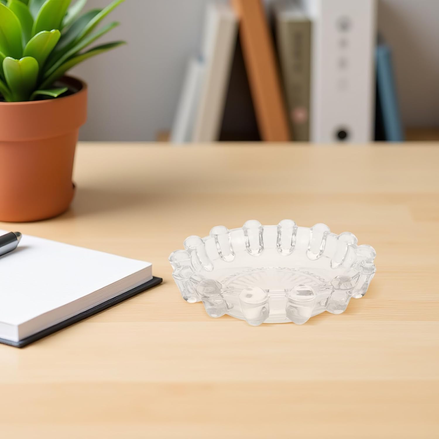 Levemolo 6Pcs Bubble Candle Dish | Clear Glass Candlestick | 5.5" Taper/Pillar Candle Tray Plate Holder | Wax Drip Catcher | for Tabletop, Events & Gatherings