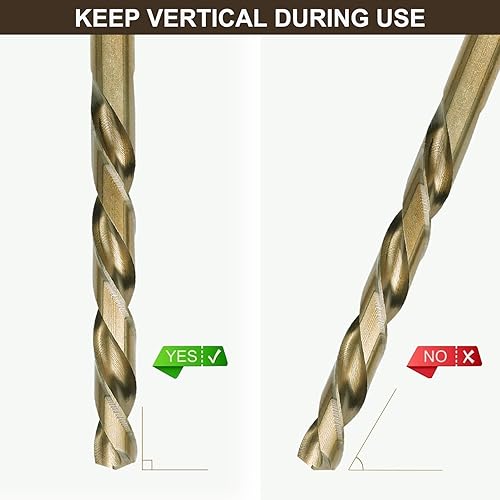 Miniatura 6 de BeHappy Juego de brocas M35 juego de brocas de cobalto de 29 piezas juego de brocas giratorias de acero de alta velocidad para metal endurecido