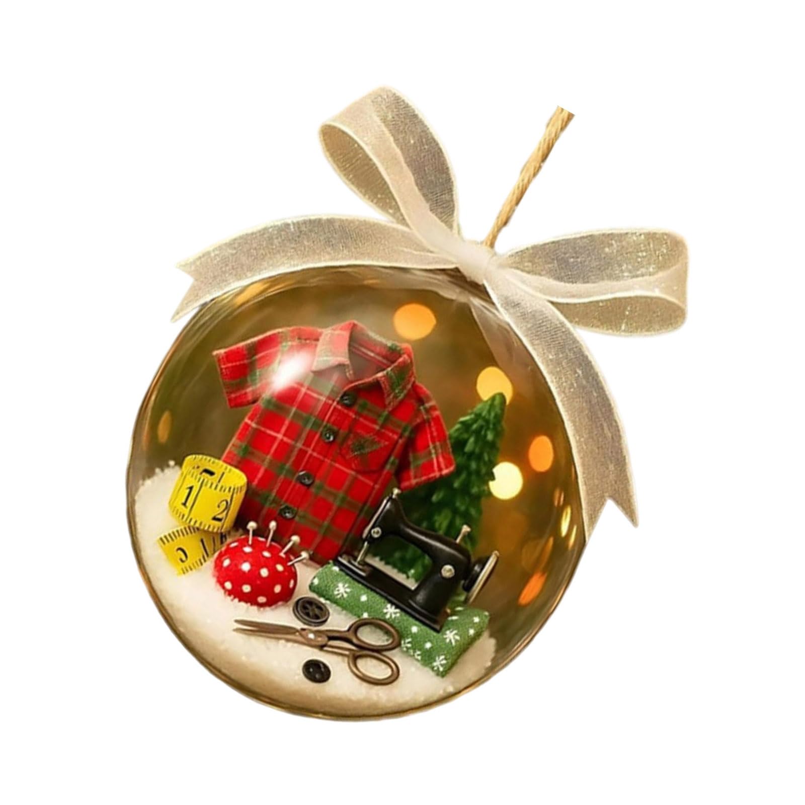 carotoe Sparkling Sewing Themed Snowglobe Quilting Fan Shatterproof Winter Atmospheres Display Snow Globes