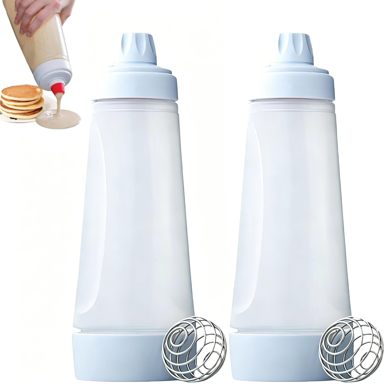 Pancake Batter Dispenser, 2-Piece Set with Paper Sleeves, Easy Batter Distribution for Home Baking, Creative Pancake Design, Kitchen Organisation Tool