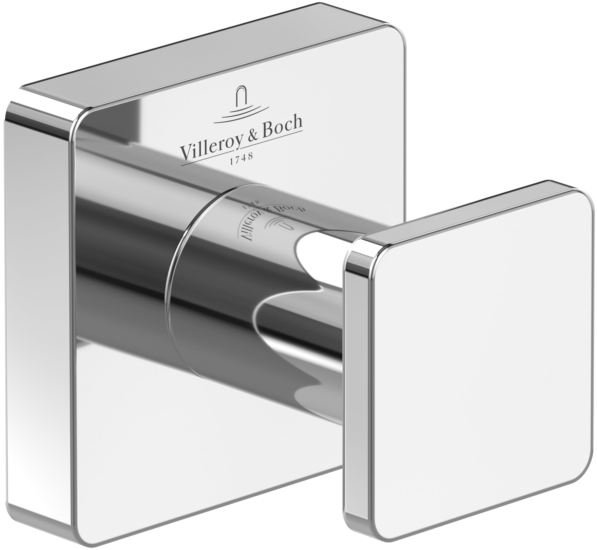 Villeroy & Boch Elements - Striking wieszak na ręczniki, wieszak na ręczniki do montażu na ścianie, z mosiądzu, akcesoria łazienkowe, prostokątny, 45 x 44 x 45 mm, chrom