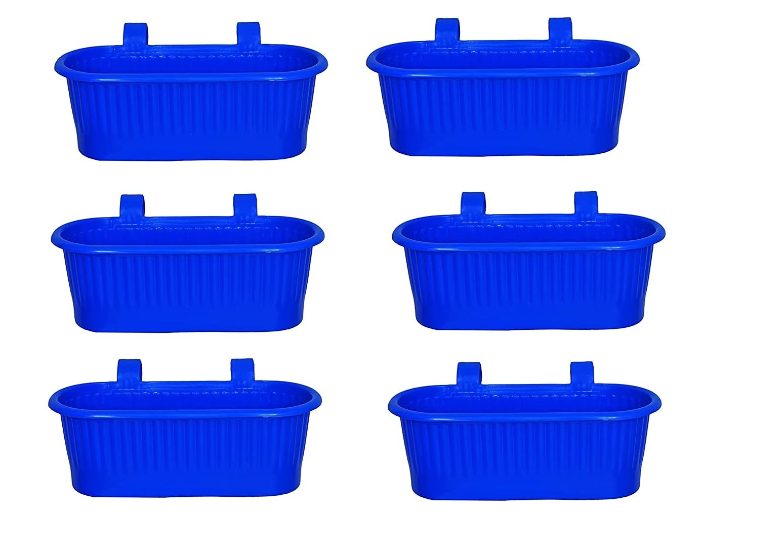 Varshney Gardening Double Hook Railing Planter Pots Hanging Plant Flower Pots | Indoor & Outdoor Gardening | Decore Home with Hanging Planters (Blue, Double Hook 6 Pieces) (B0BTBN7KS5) Amazon Price History, Amazon Price Tracker