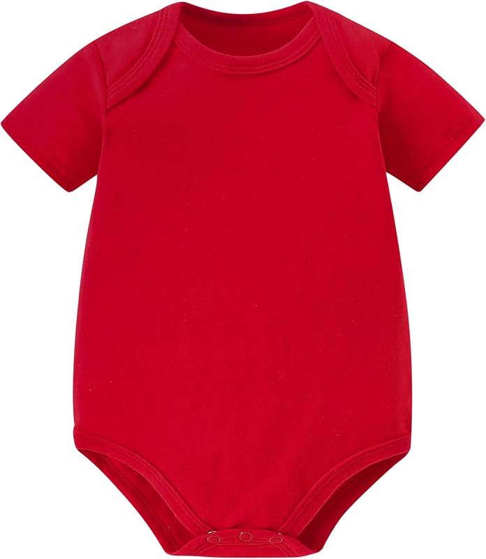 AIWUHE Unisex-Baby Short Sleeve Bodysuits Cotton One-piece Boy Girl Summer Clothes 0-3 3-6 6-9 9-12 12-18 18-24 Months
