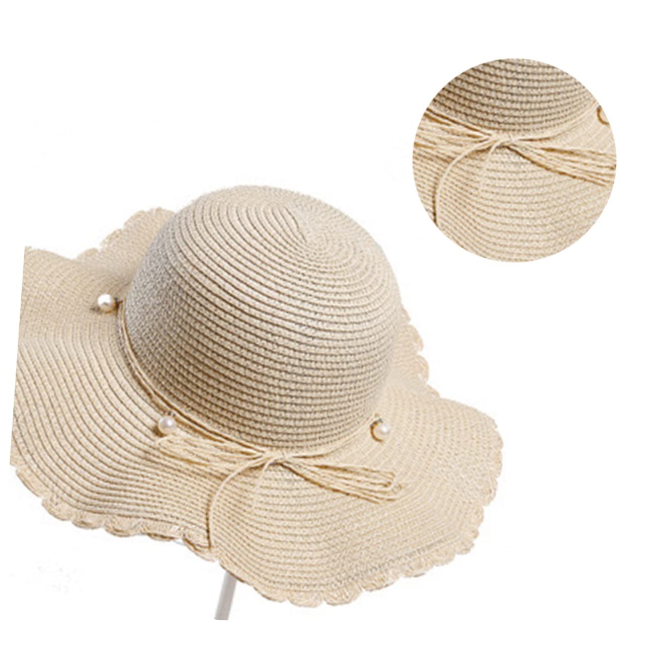GALPADA 2pezzi Cappello Da Sole Estivo Per Cappello Larga Visiera Protezione Uv Per Spiaggia e Attività All Aperto Beige Adatto Per Festival e Vacanze