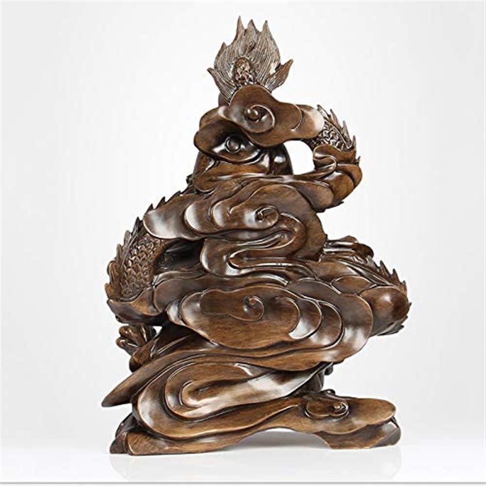 El dragón Estatua de Guanyin Paz de Buda de meditación y la armonía de la decoración Estatua Religiosa Nanhai Bodhisattva Guanyin 32 × 17 × 45 cm (Color : A)