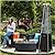 Central Exclusive OUtdoor Propane Patio Heater with wheels - Pyramid Type Painted Mocha Steel, Quartz Glass Tube, 40,000 BTU, Commercial & Residential