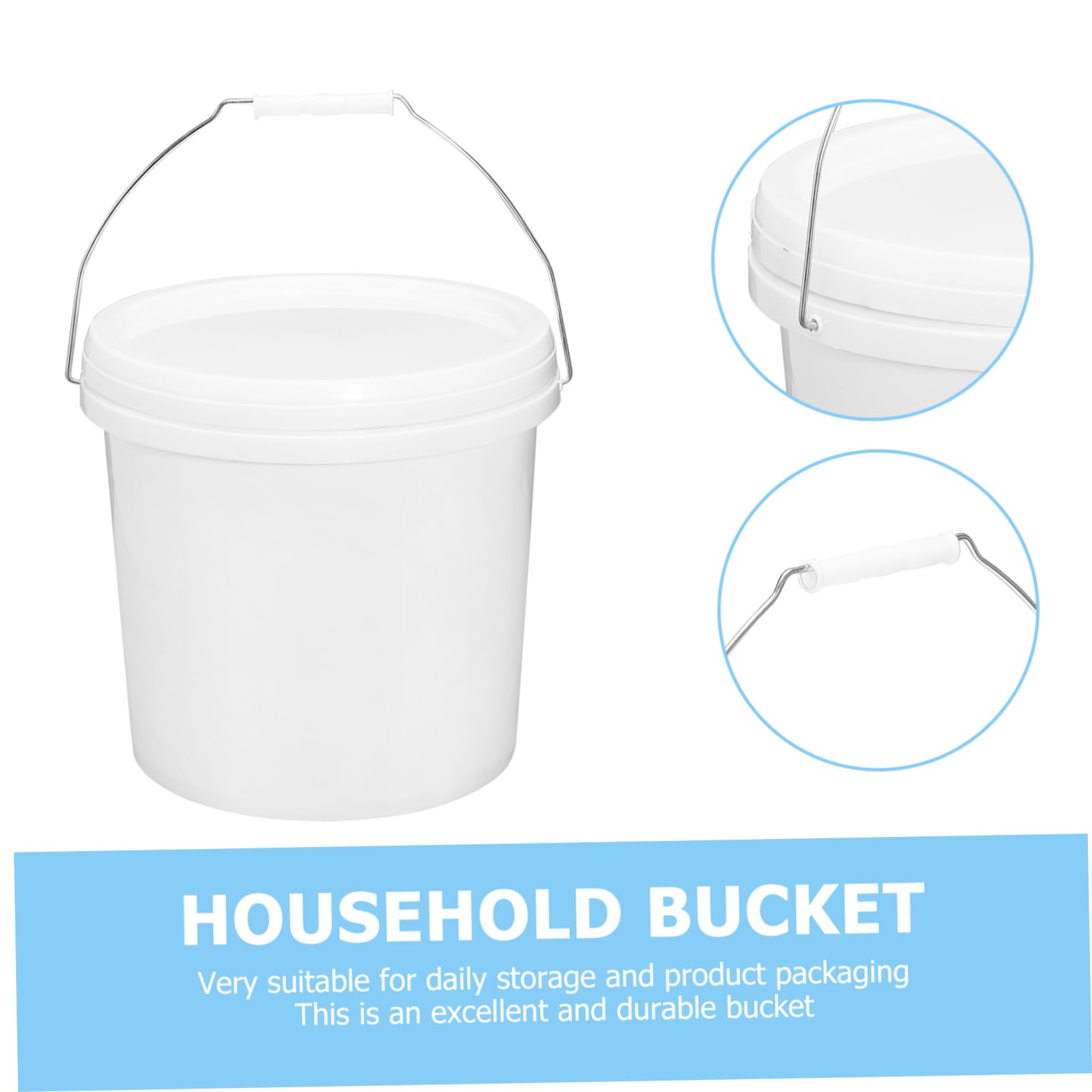Ipetboom Portable Kitchen Bucket Water Containers Handle Food Grade Plastic Bucket