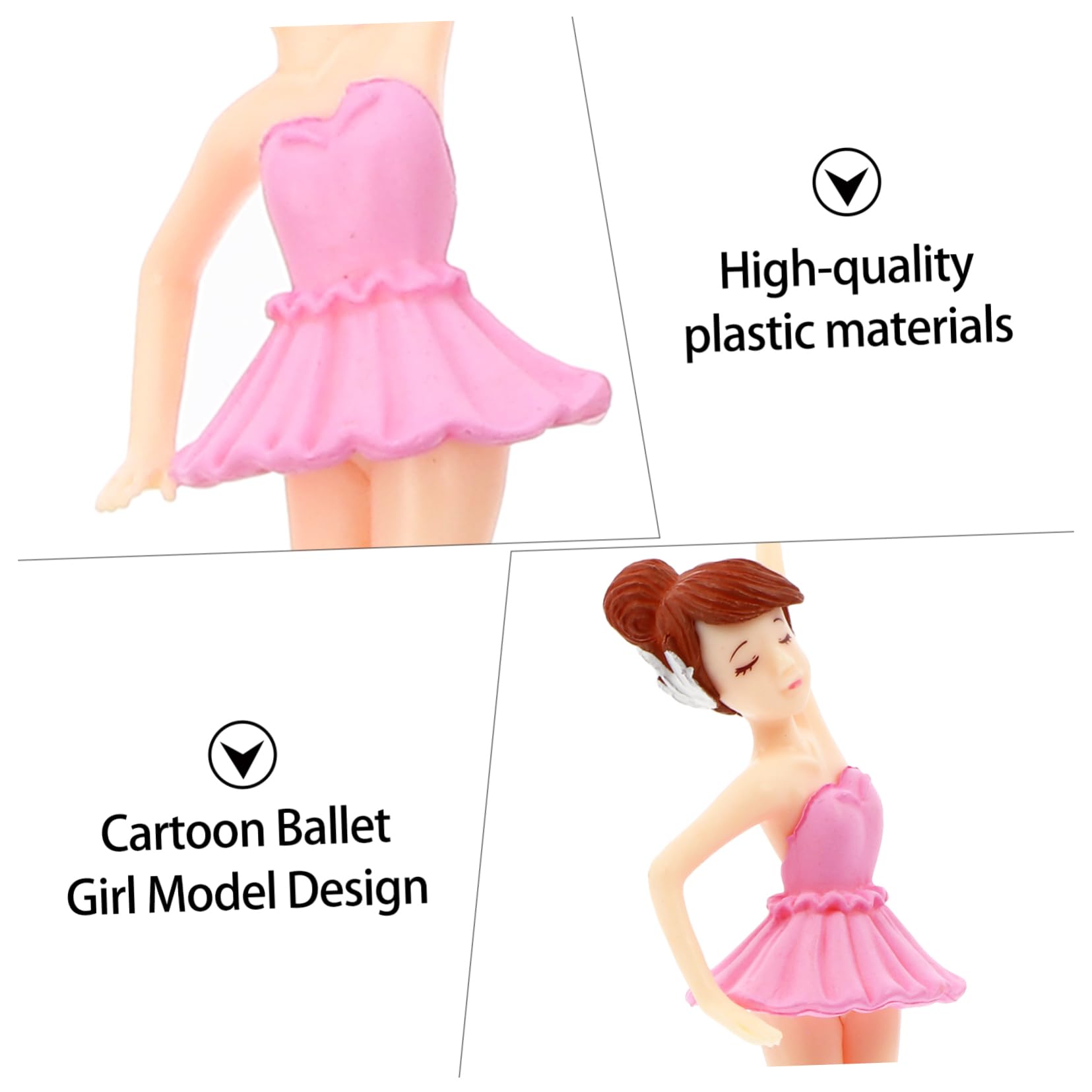 Toddmomy Dorable Ballet Girl PVC Keychain Micro Landscape Decor for Girls Party