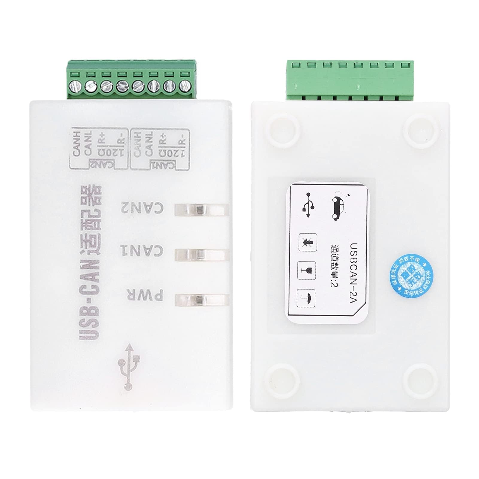 Analizador de Bus CAN Adaptador USB de 2 Canales con Cable USB Herramienta de Desarrollo CAN para el Software ZLG Trythink New Energy(2A)