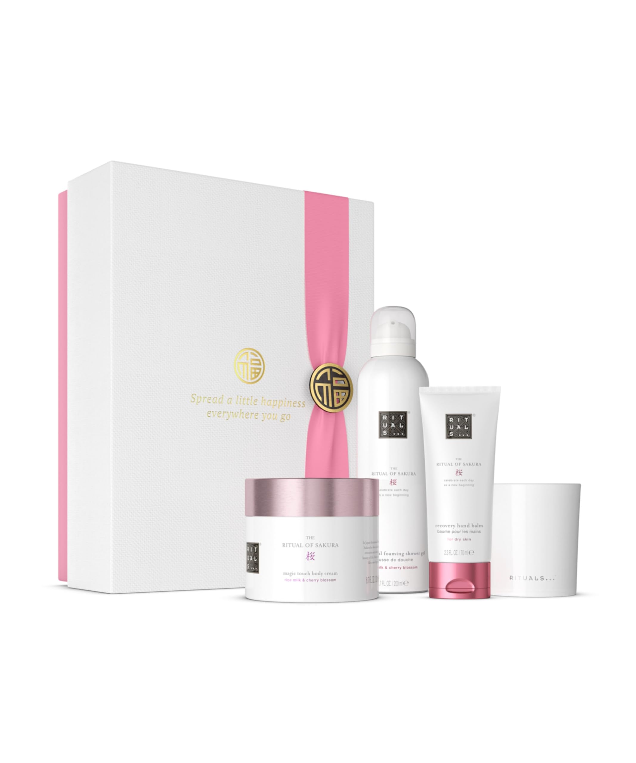 RITUALS The Ritual of Sakura Gift Set, L - Gift Box with 4 Personal Care Products with Rice Milk and Cherry Blossoms - Nourishing Properties