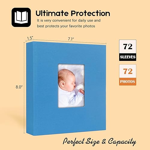 Miniatura 8 de Álbumes de fotos pequeños de 72 bolsillos de 4 x 6 pulgadas, 2 paquetes y 72 bolsillos pequeños de 5 x 7 pulgadas, 2 paquetes, cubierta de lino con