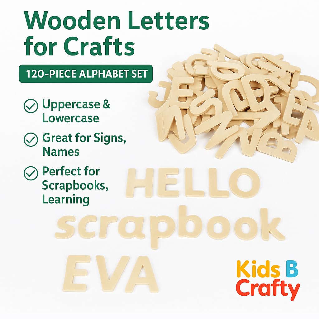 Kids B Crafty Wooden Letters for Crafts Large - Image 3