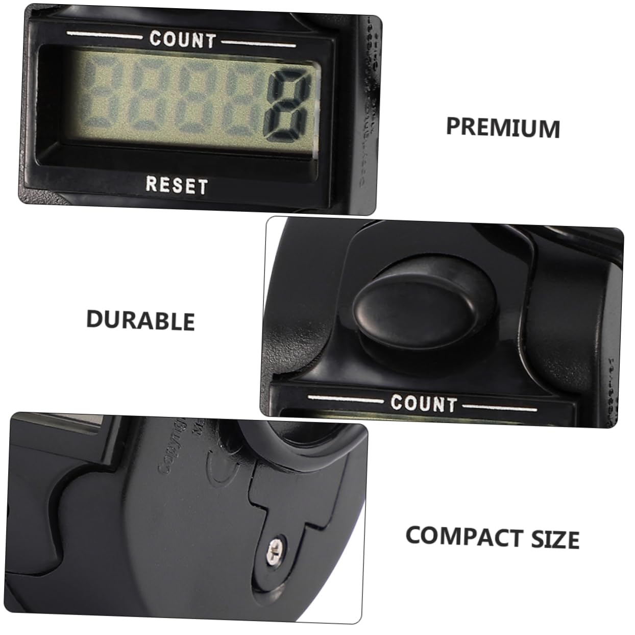 HONMEET 2Pcs Handheld Digital Tally Counter with Finger Ring Mechanical Clicker for School Office Sports and Home Use Comfortable Grip Zero Clearing Function