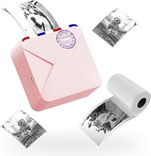 COLORWING Mini Thermal Pocket Printer - M02S Inkless Sticker Printer for Notes, 304dpi HD Portable Photo Printer for iPhone, Bluetooth Mobile Printer for DIY, Study, Organization, Plan Journal, Pink