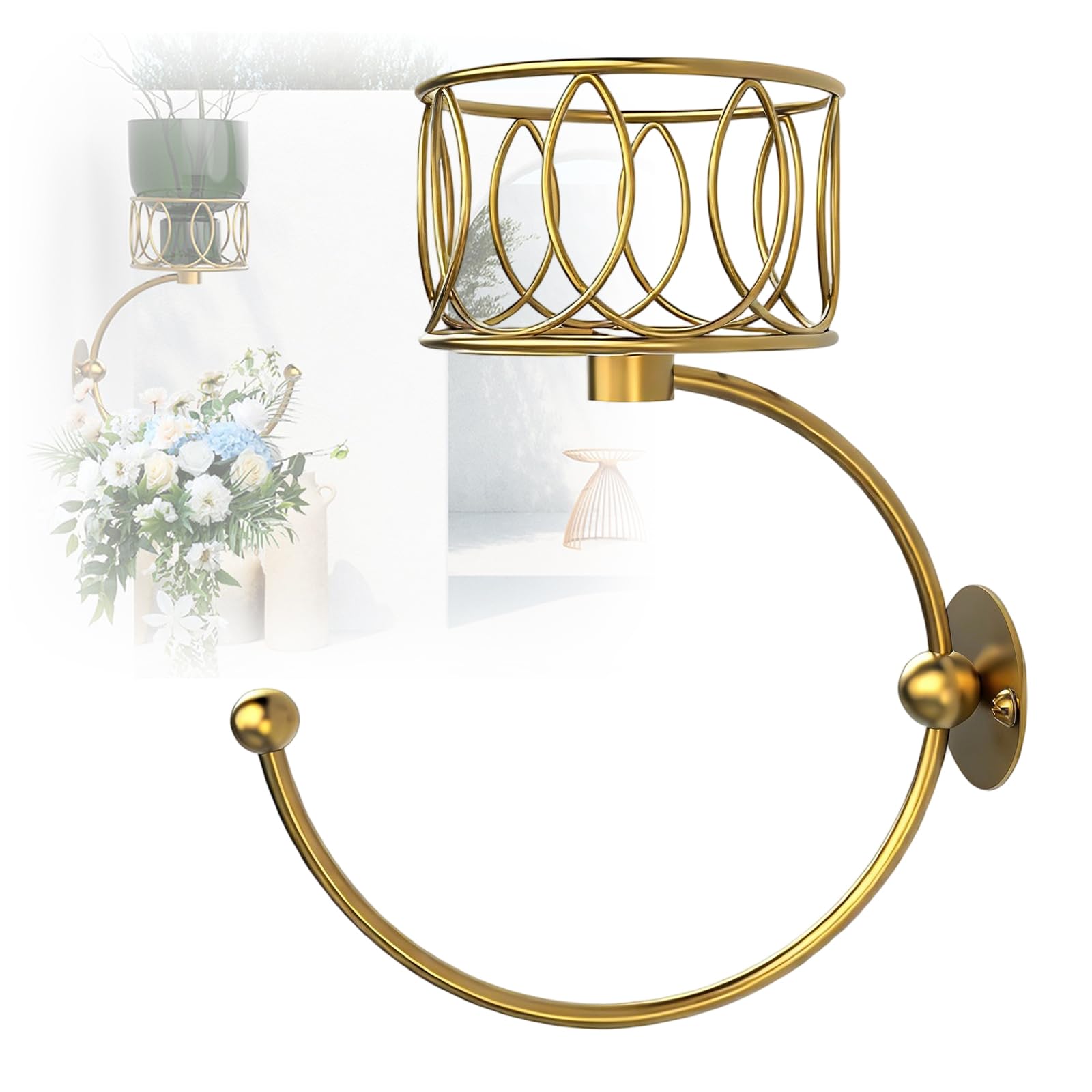 Bronze Wall Mounted Shelf with Towel Hook and Holder for Bathroom Storage Towel Hook