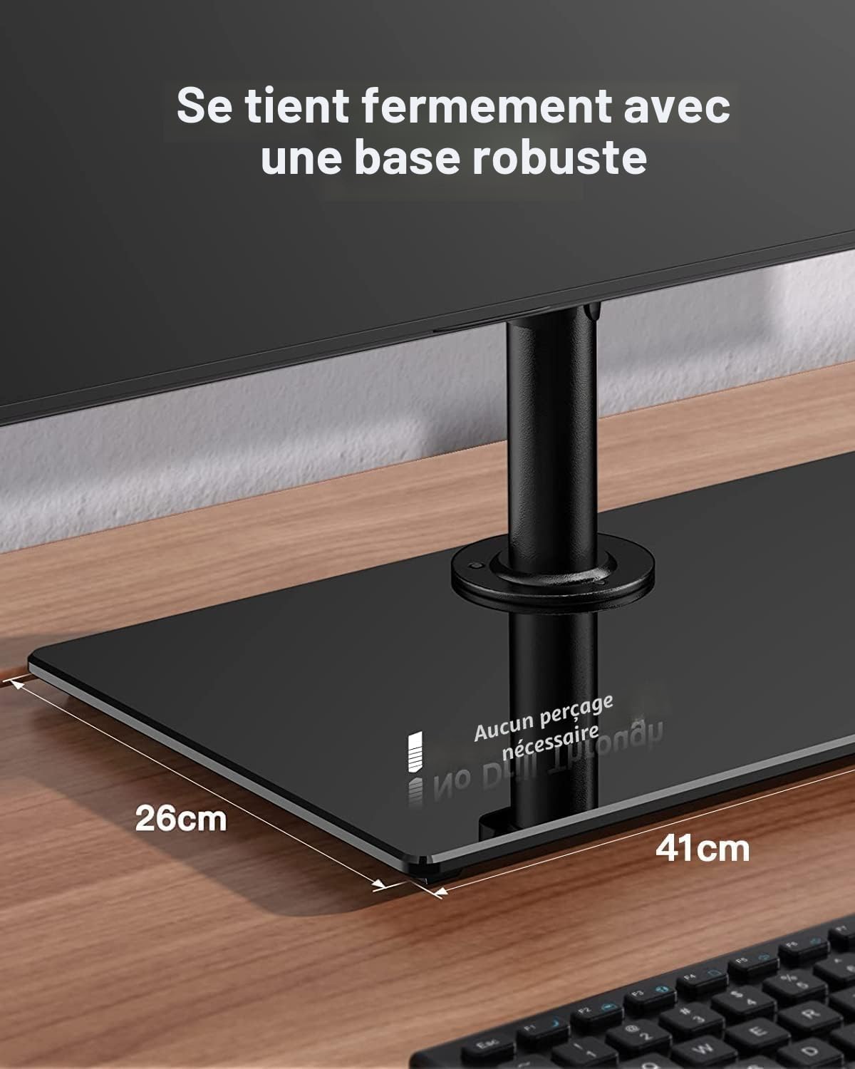 ErGear Support Double Écran PC 13"-32" Inclinaison ±45° Rotation 360° Poids Max 8 kg Gaming