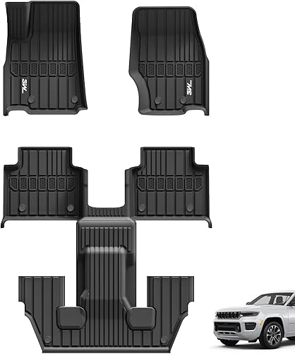3W Alfombrillas compatibles con Jeep Grand Cherokee L 2021-2023 6 asientos TPE para todo tipo de clima ajuste personalizado 1 2 y 3 filas color